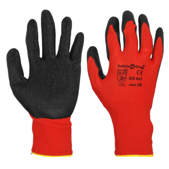 Рукавички спінені червоно-чорні SG-047, піна, ТМ SAFETY SG GROUP